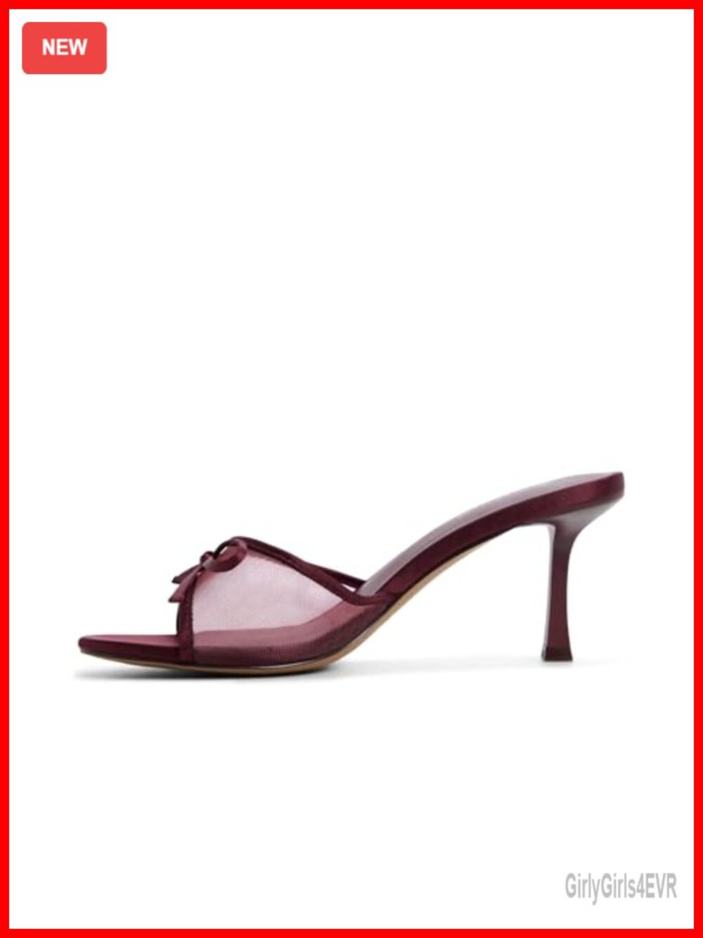Call It Spring Bettiie Mesh Bow Open-Toe Heeled Mule Slide Sandal